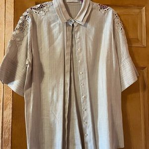 Anne Fontaine Beige Cotton Blouse Size: 46